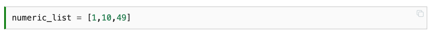 An Example of a number list