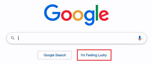 Google search engine interface with the 