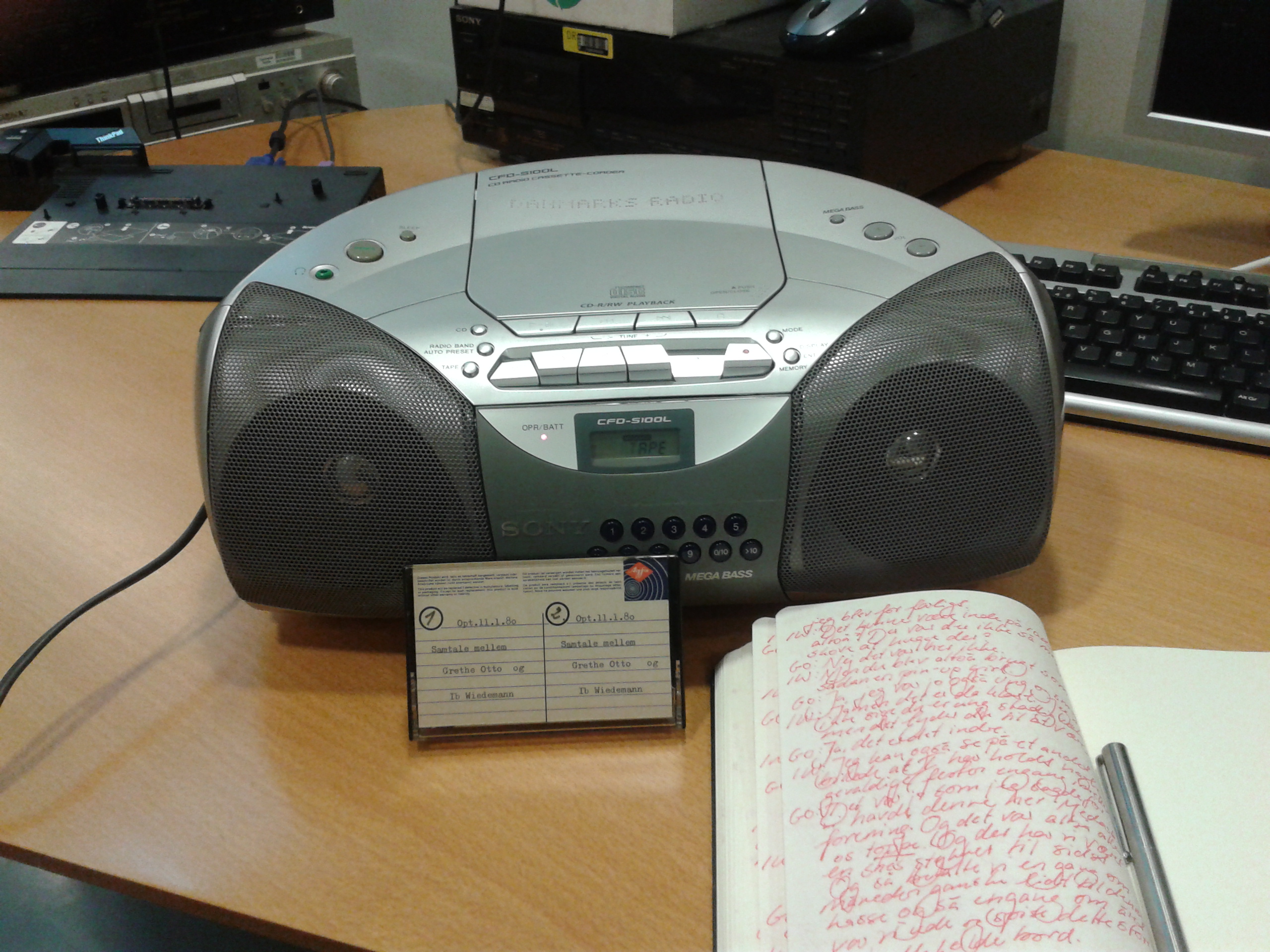 Listening situation in the DR Archive anno 2014. Some archival material is only available at place